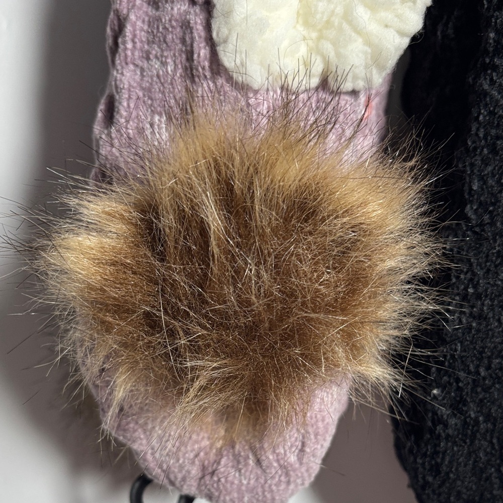 Northeast Cozy Cabin Slippers - Black and Purple Women Size 5-10 - Picture 5 of 7